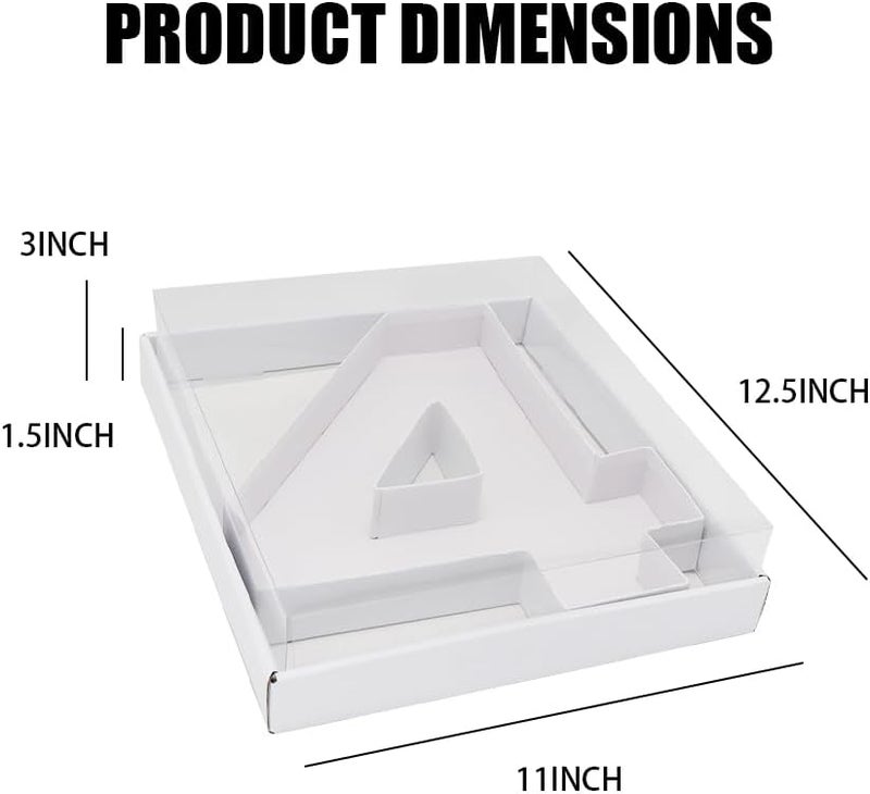 WENPACK 12.5" Cardboard Number Shaped Mache Strawberries Fillable Sweets Candy Box with Clear Lid (White, 4) - Image 3